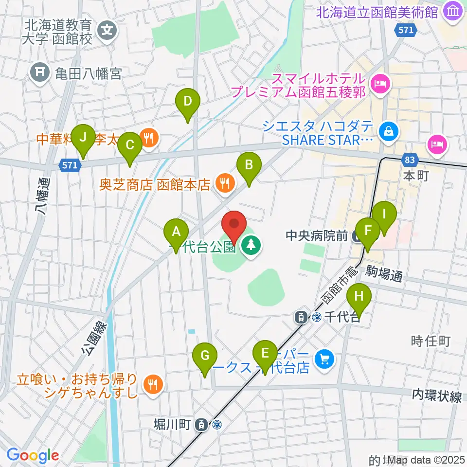 千代台公園陸上競技場周辺のコンビニエンスストア一覧地図