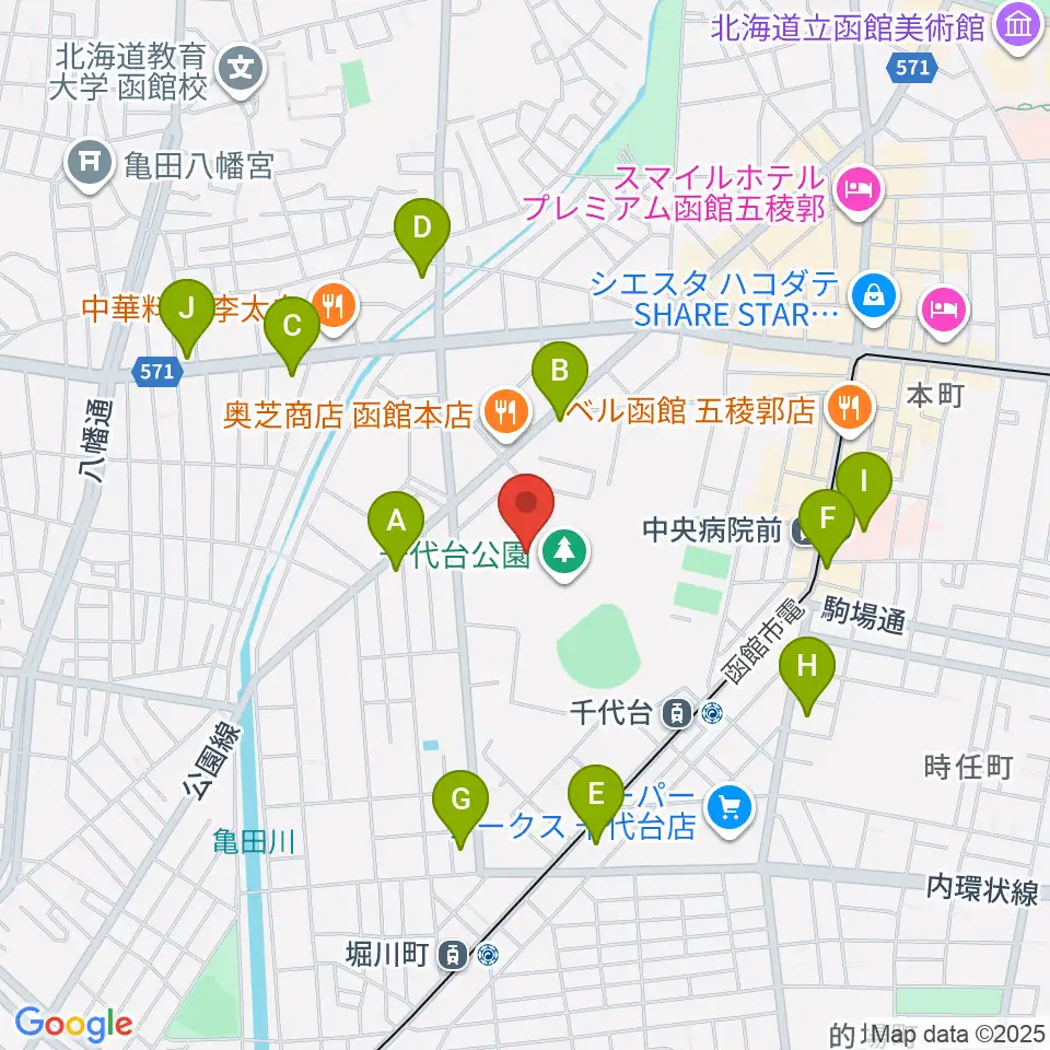 Hakodate Dock Sports Garden周辺のコンビニエンスストア一覧地図