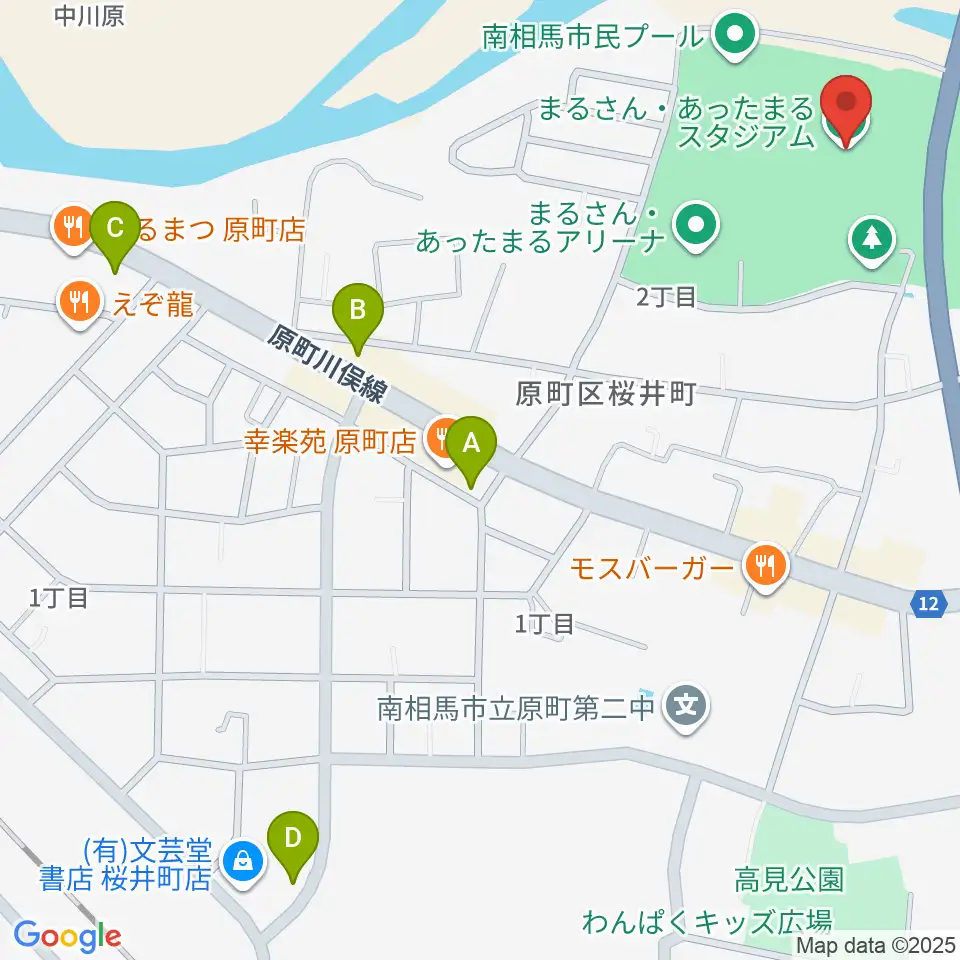 まるさん・あったまるスタジアム周辺のコンビニエンスストア一覧地図