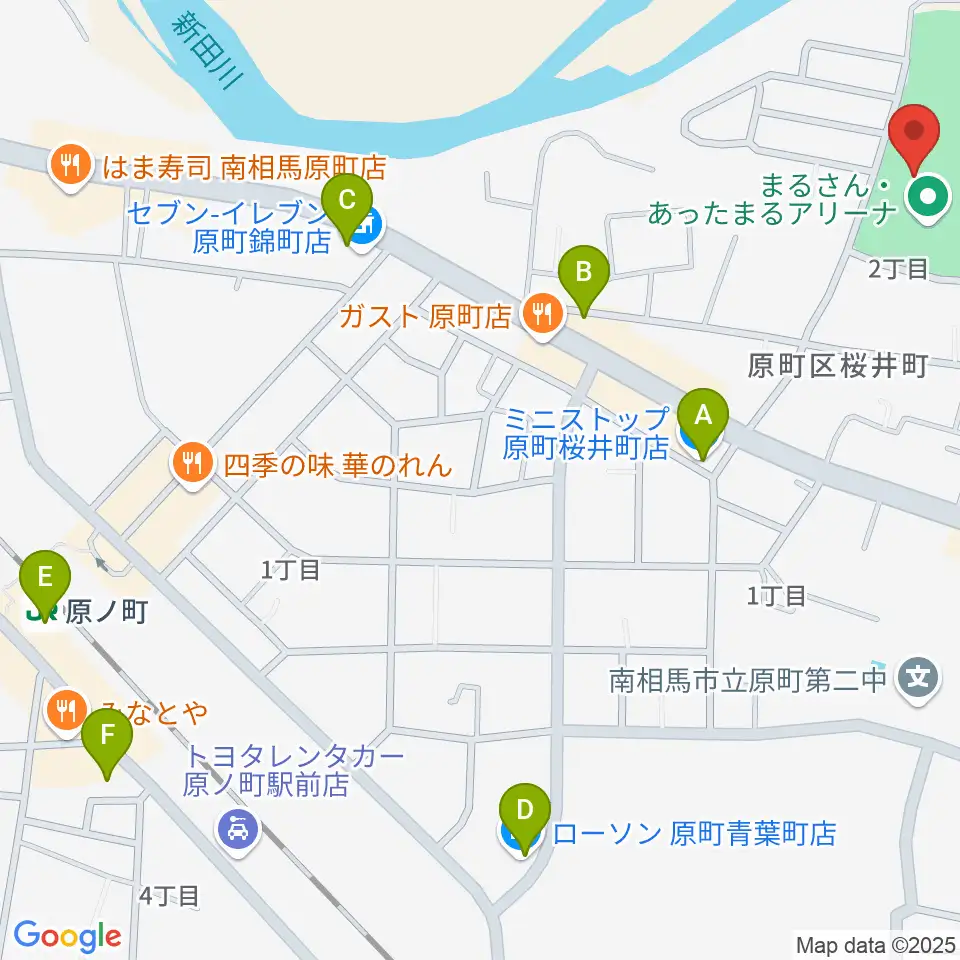 まるさん・あったまるアリーナ周辺のコンビニエンスストア一覧地図