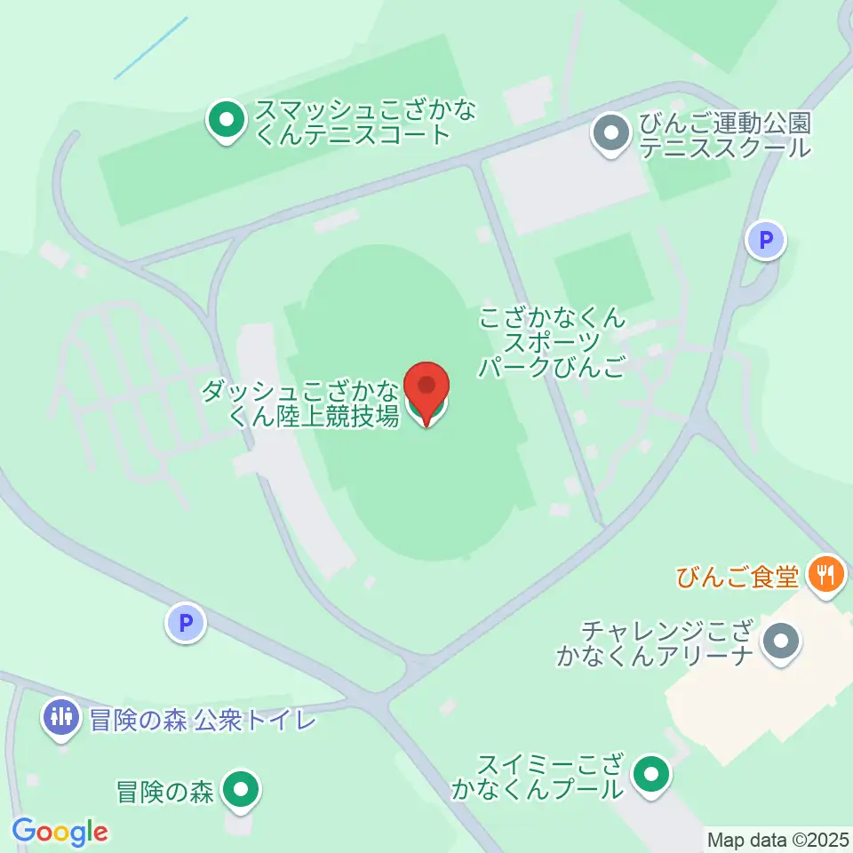 ダッシュこざかなくん陸上競技場周辺のコンビニエンスストア一覧地図