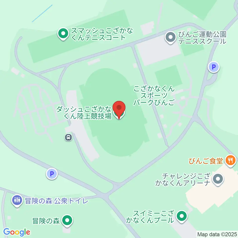 ダッシュこざかなくん陸上競技場周辺のコンビニエンスストア一覧地図