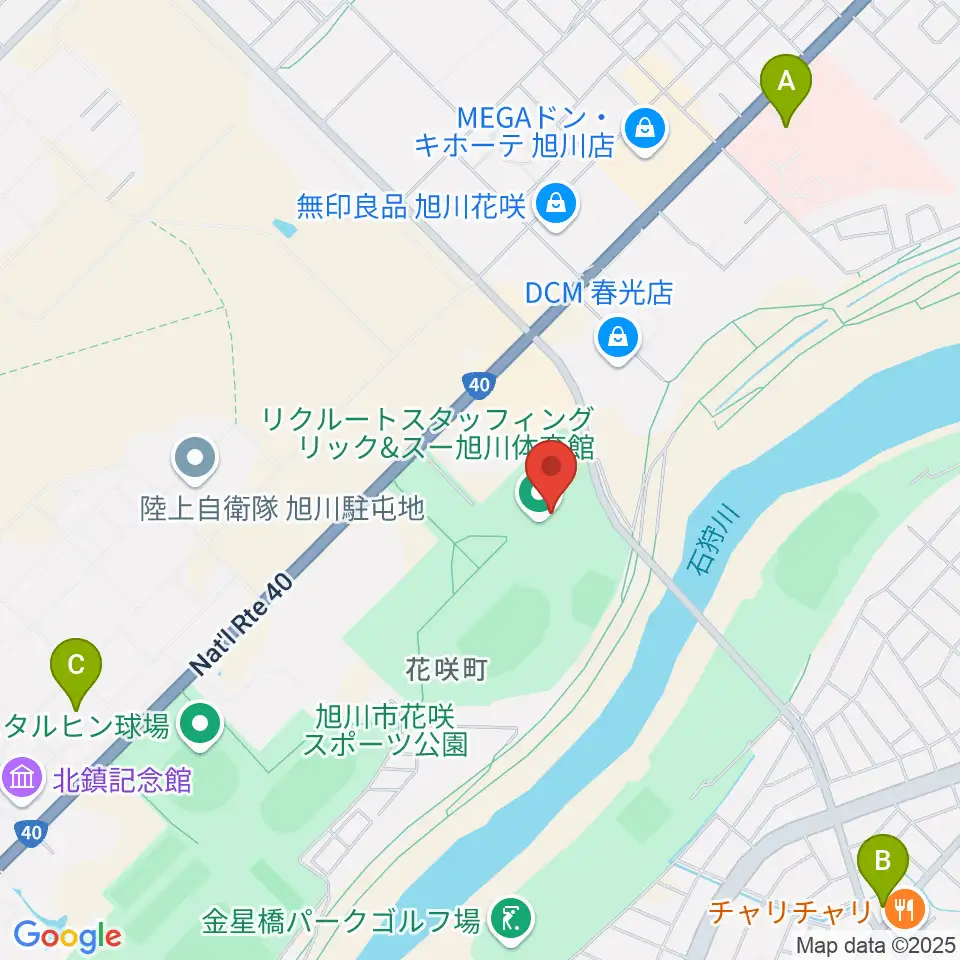 リクルートスタッフィング リック&スー旭川体育館周辺のコンビニエンスストア一覧地図
