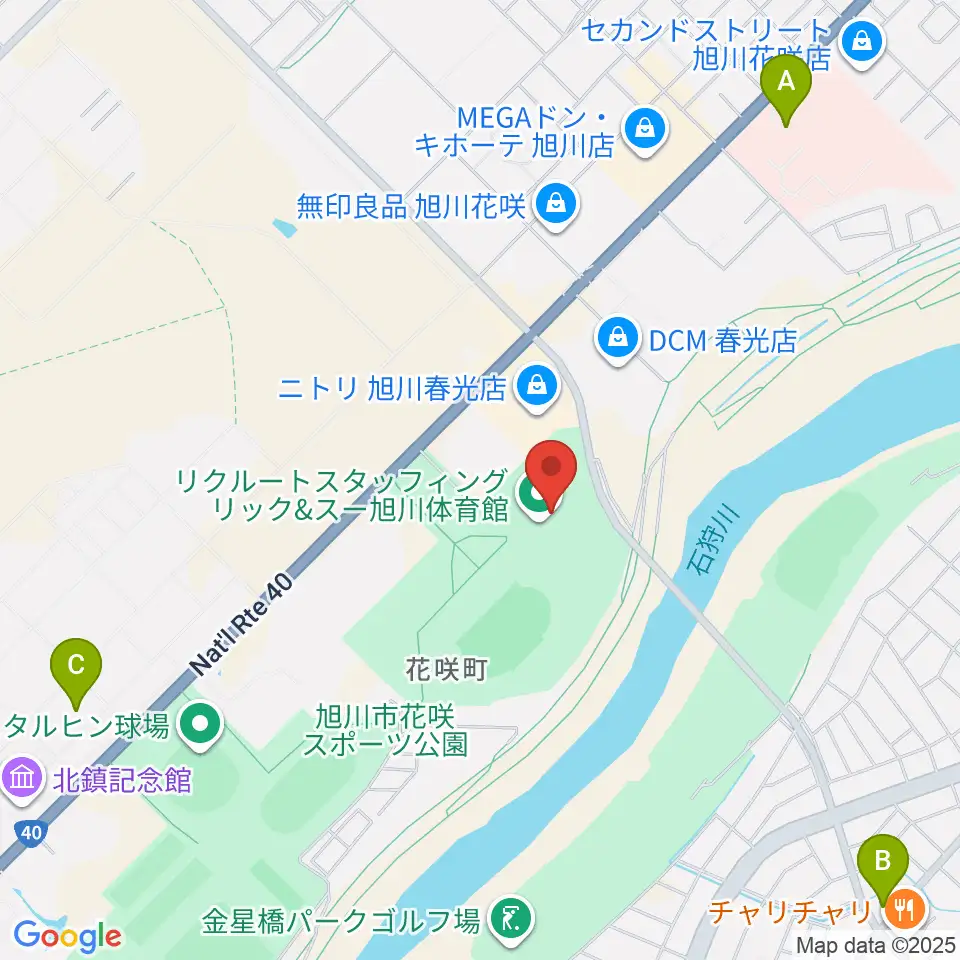 リクルートスタッフィング リック&スー旭川体育館周辺のコンビニエンスストア一覧地図