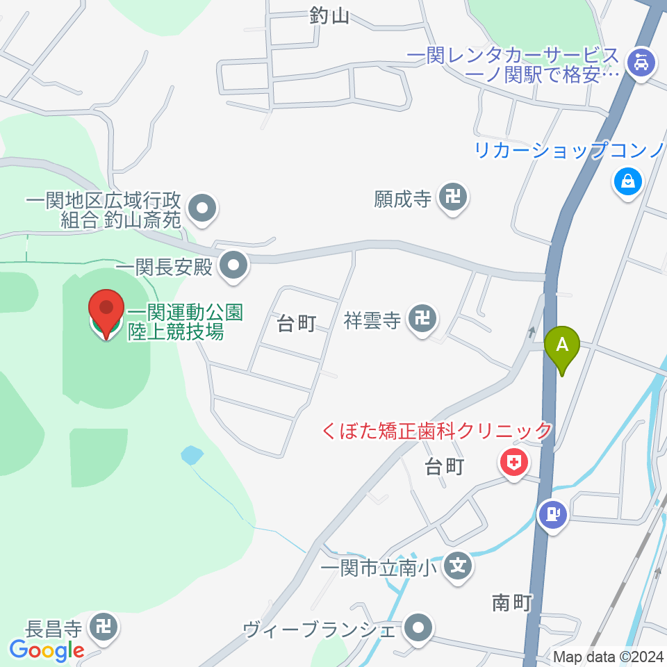 一関運動公園陸上競技場周辺のコンビニエンスストア一覧地図