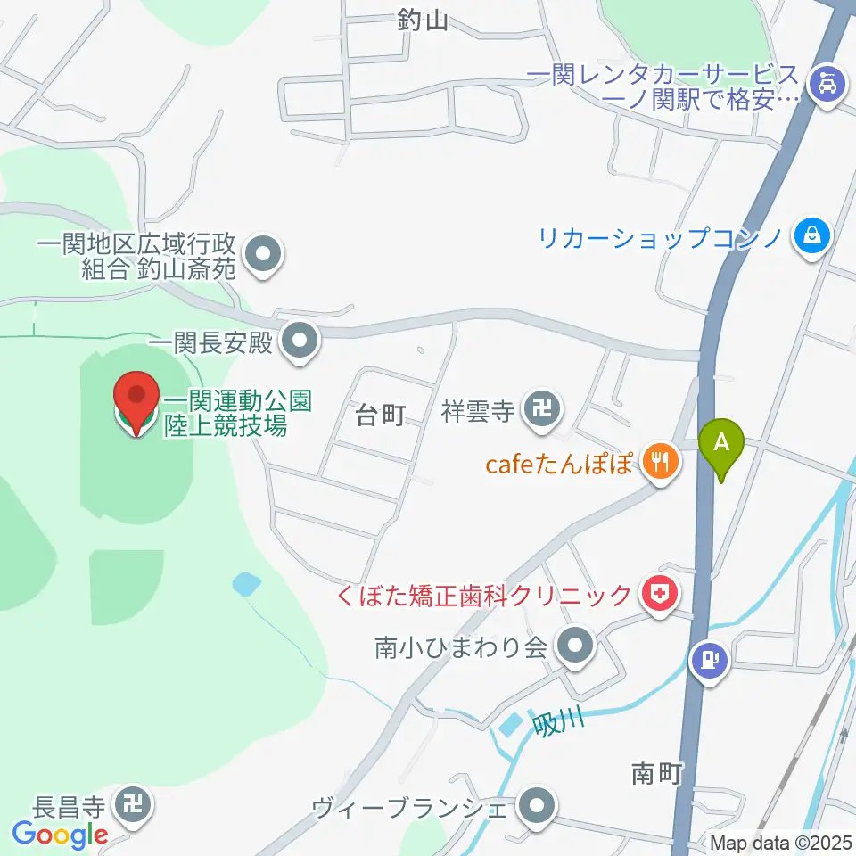 MUCCいちのせき陸上競技場周辺のコンビニエンスストア一覧地図
