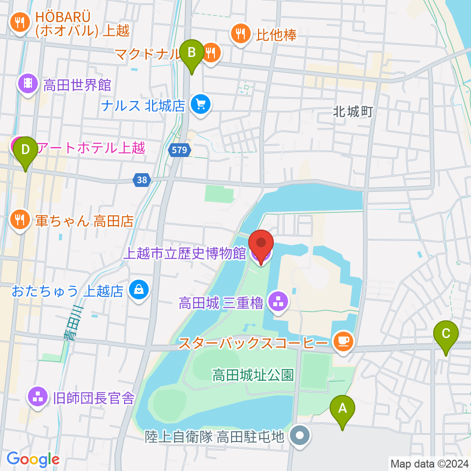 上越市立歴史博物館周辺のコンビニエンスストア一覧地図