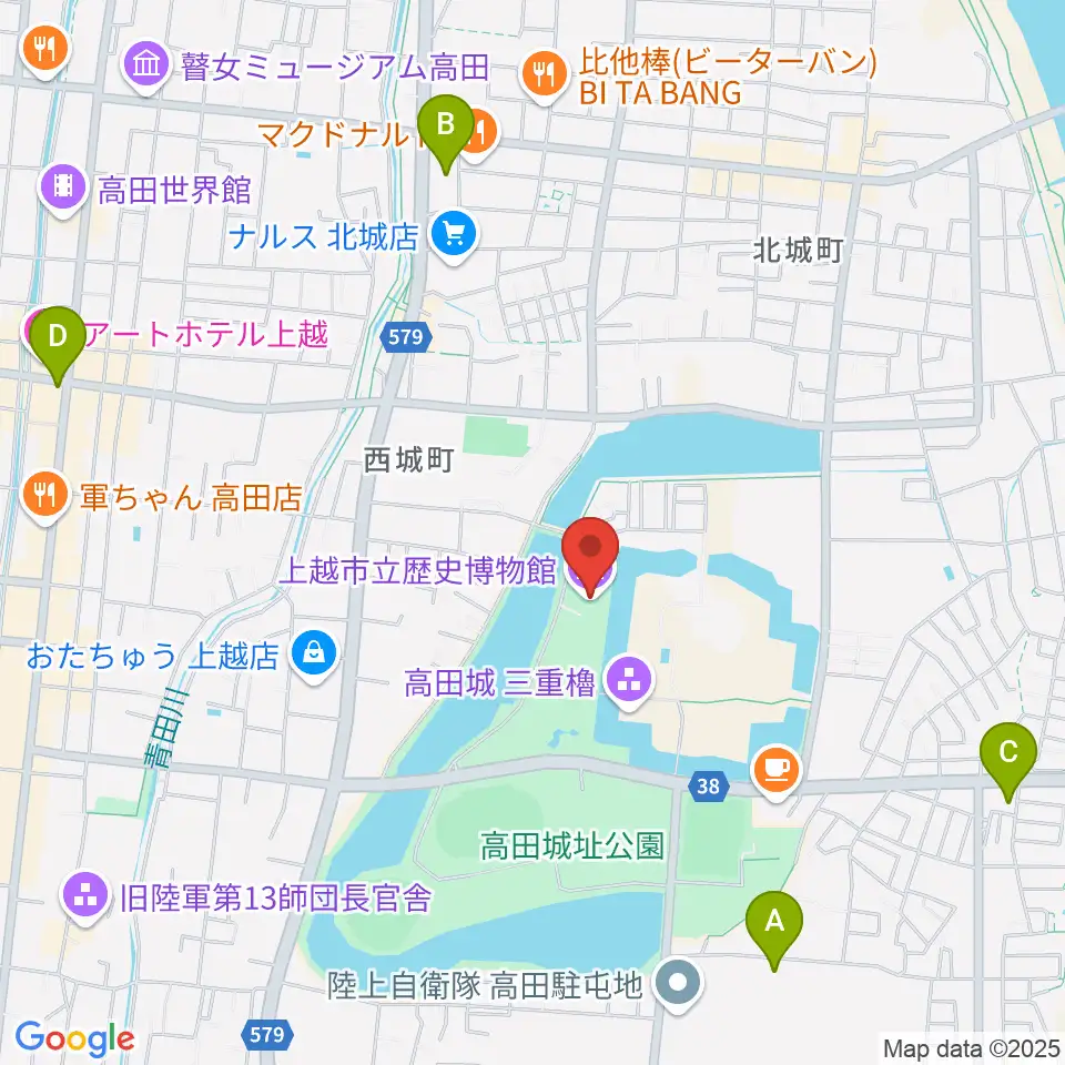 上越市立歴史博物館周辺のコンビニエンスストア一覧地図