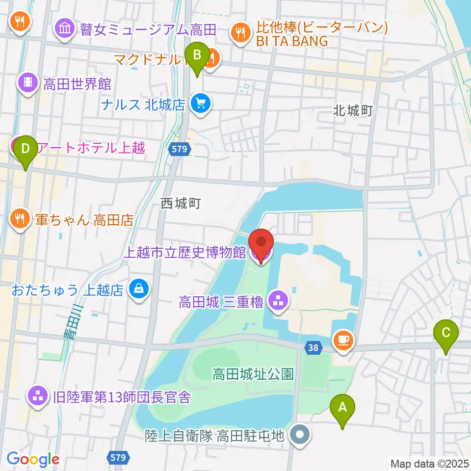 上越市立歴史博物館周辺のコンビニエンスストア一覧地図