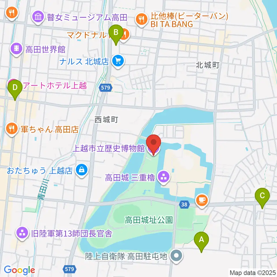 上越市立歴史博物館周辺のコンビニエンスストア一覧地図