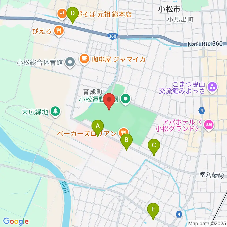 勧進帳スタジアム周辺のコンビニエンスストア一覧地図