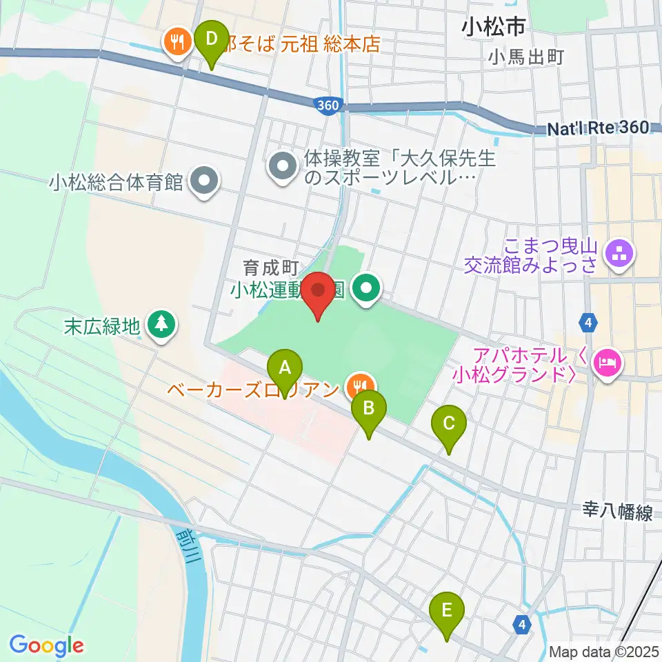 勧進帳スタジアム周辺のコンビニエンスストア一覧地図