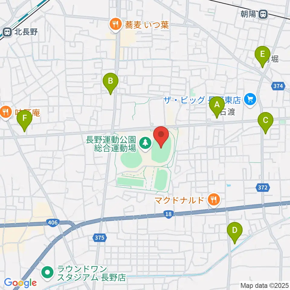 長野市営陸上競技場周辺のコンビニエンスストア一覧地図