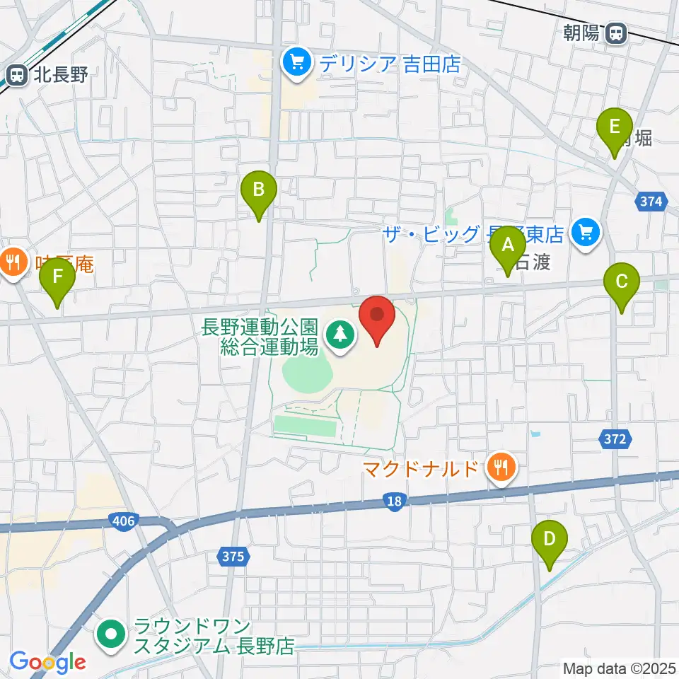 長野市営陸上競技場周辺のコンビニエンスストア一覧地図