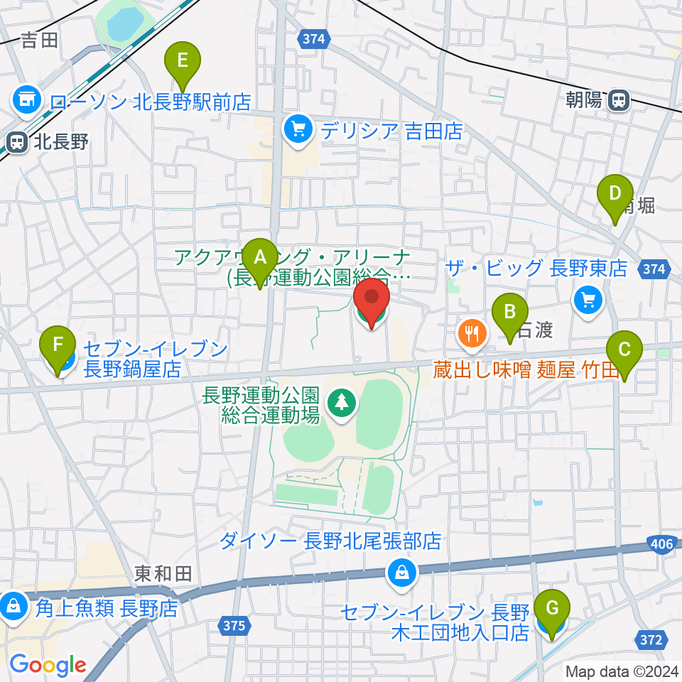 アクアウイング周辺のコンビニエンスストア一覧地図