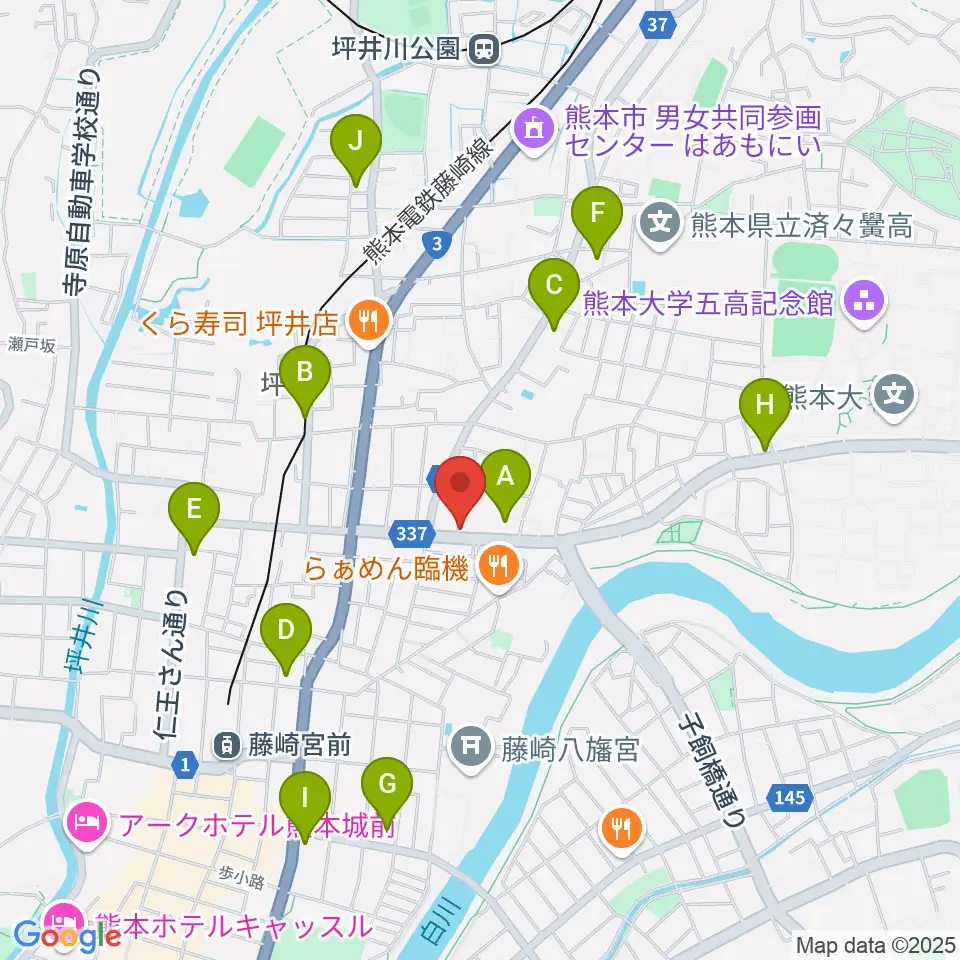 ロック会館周辺のコンビニエンスストア一覧地図