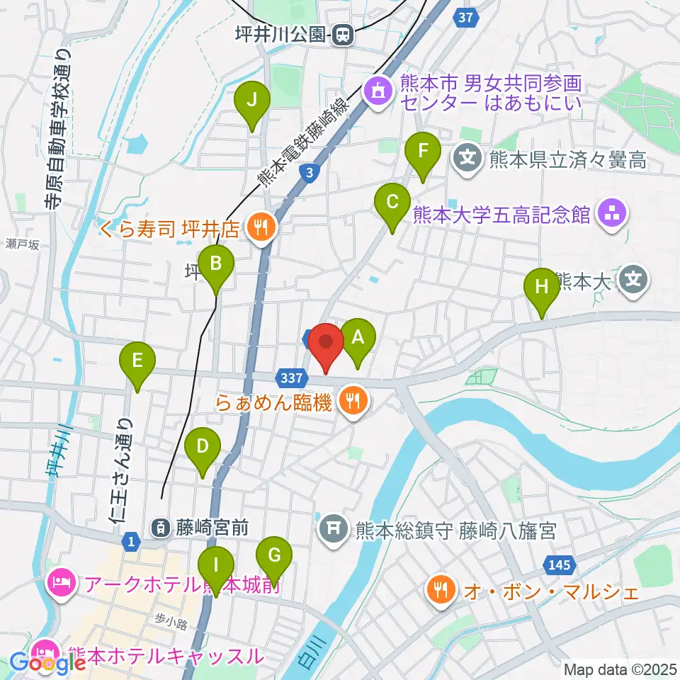ロック会館周辺のコンビニエンスストア一覧地図