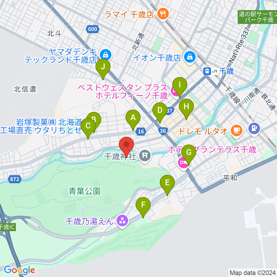 ダイナックスアリーナ周辺のコンビニエンスストア一覧地図