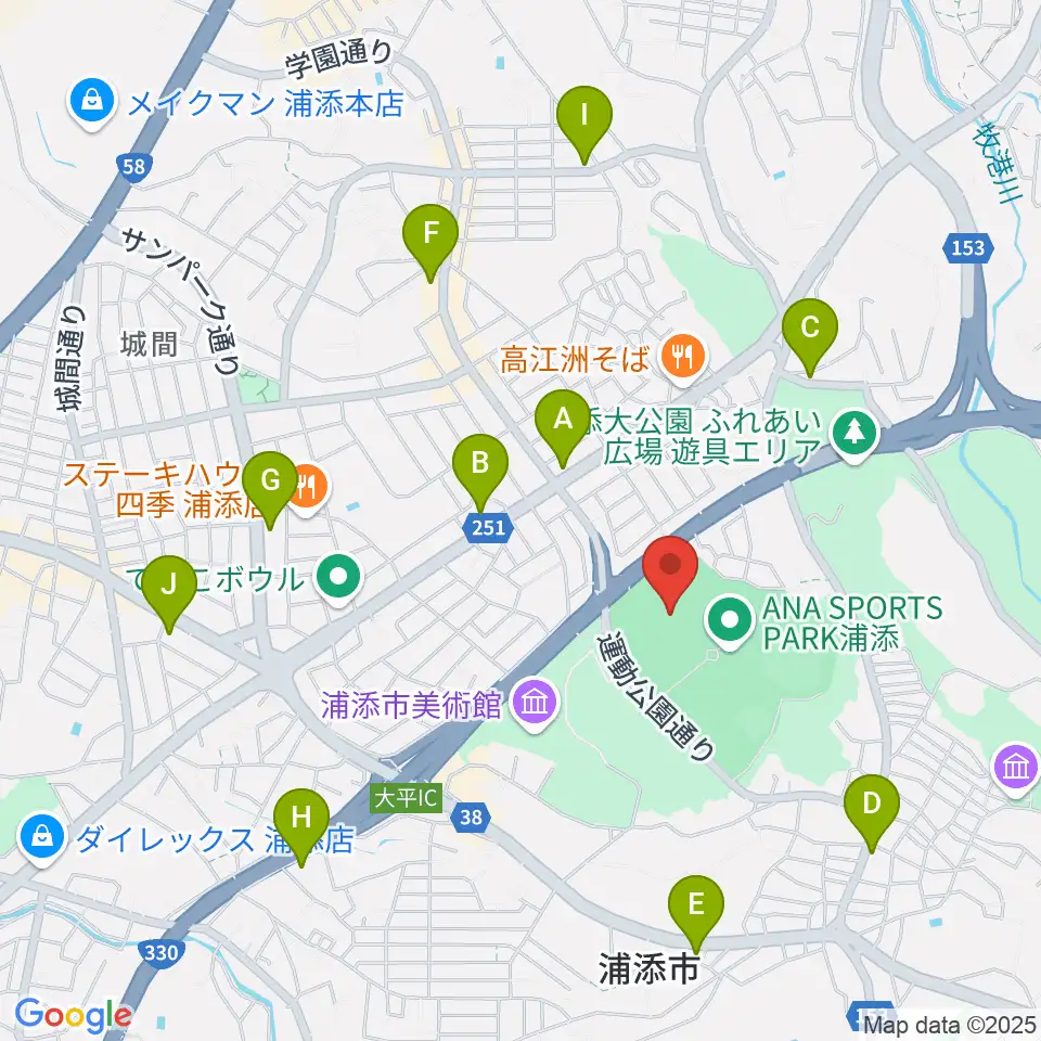ANA FIELD 浦添周辺のコンビニエンスストア一覧地図