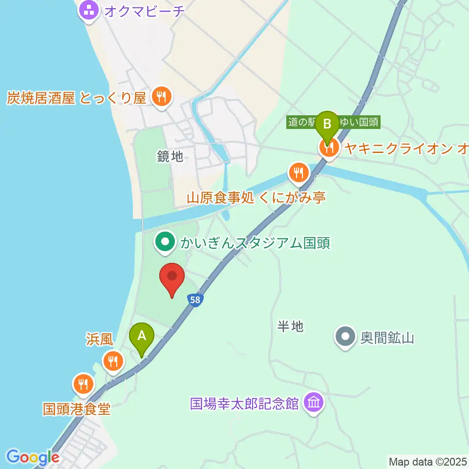 かいぎんフィールド国頭周辺のコンビニエンスストア一覧地図