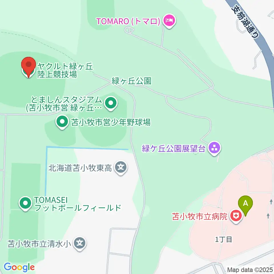 ヤクルト緑ケ丘陸上競技場周辺のコンビニエンスストア一覧地図