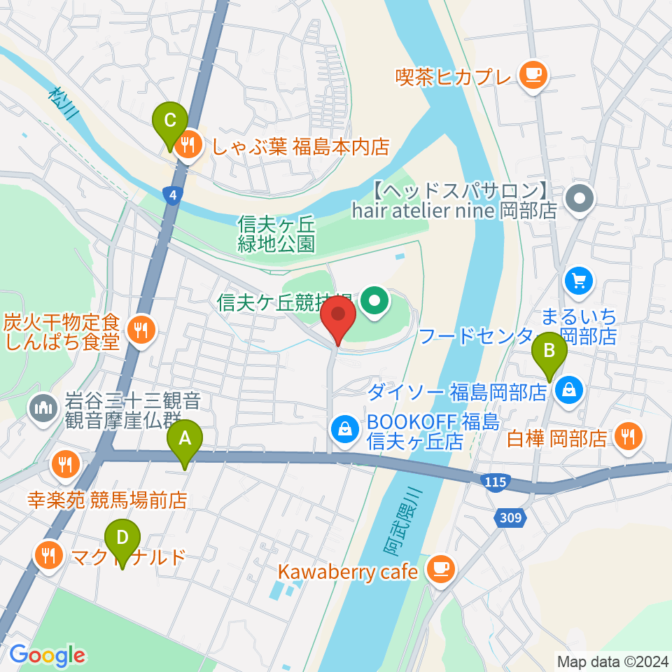 誠電社WINDYスタジアム周辺のコンビニエンスストア一覧地図