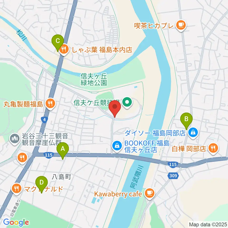 誠電社WINDYスタジアム周辺のコンビニエンスストア一覧地図