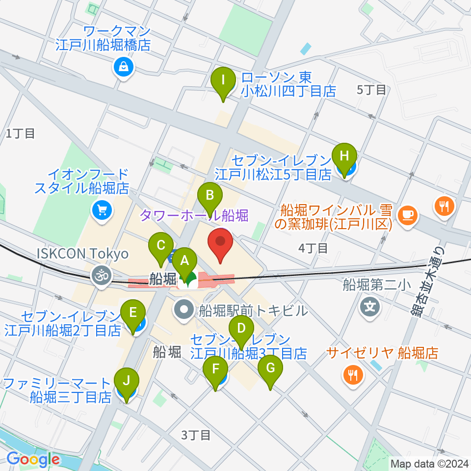 船堀シネパル周辺のコンビニエンスストア一覧地図