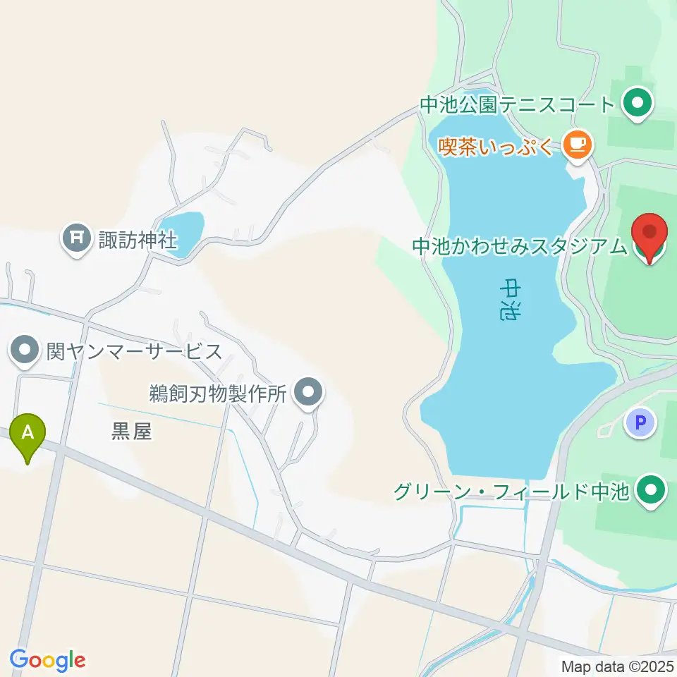 中池かわせみスタジアム周辺のコンビニエンスストア一覧地図