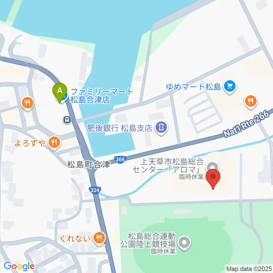 上天草市松島総合センターアロマ周辺のコンビニエンスストア一覧地図