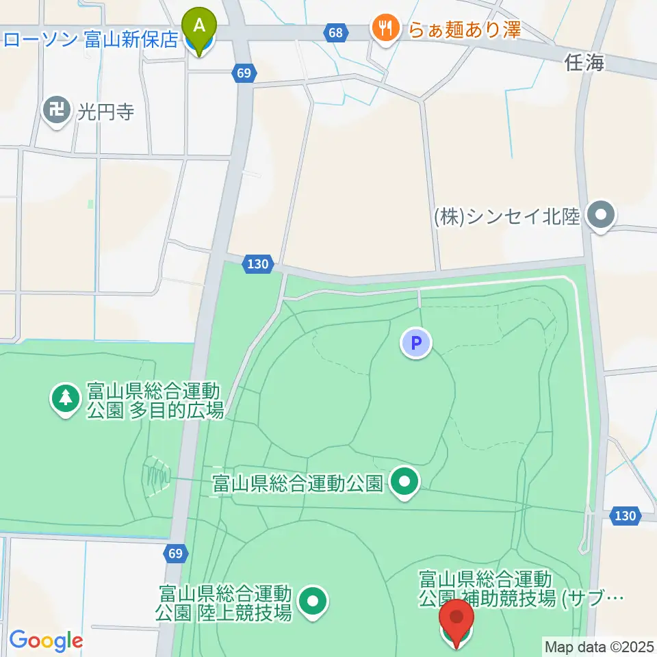 富山県総合運動公園補助競技場周辺のコンビニエンスストア一覧地図