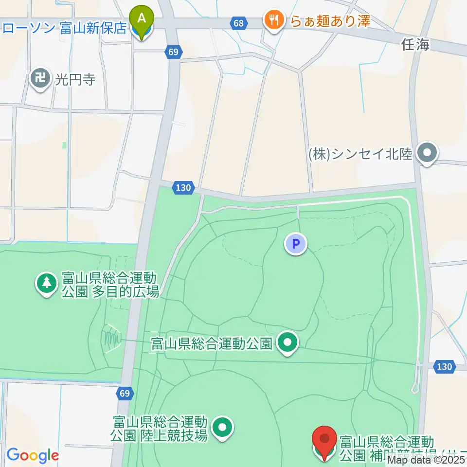 富山県総合運動公園補助競技場周辺のコンビニエンスストア一覧地図