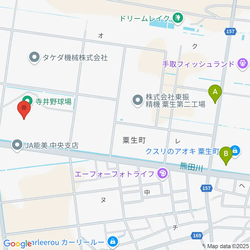 寺井野球場周辺のコンビニエンスストア一覧地図