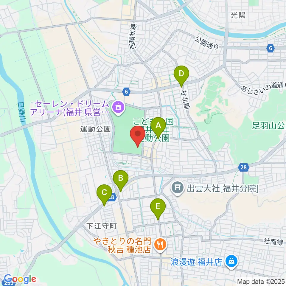 福井県営水泳場周辺のコンビニエンスストア一覧地図