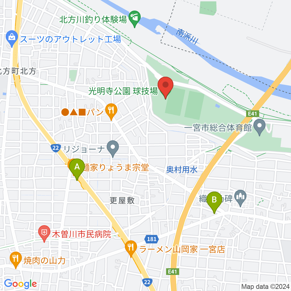光明寺公園球技場周辺のコンビニエンスストア一覧地図
