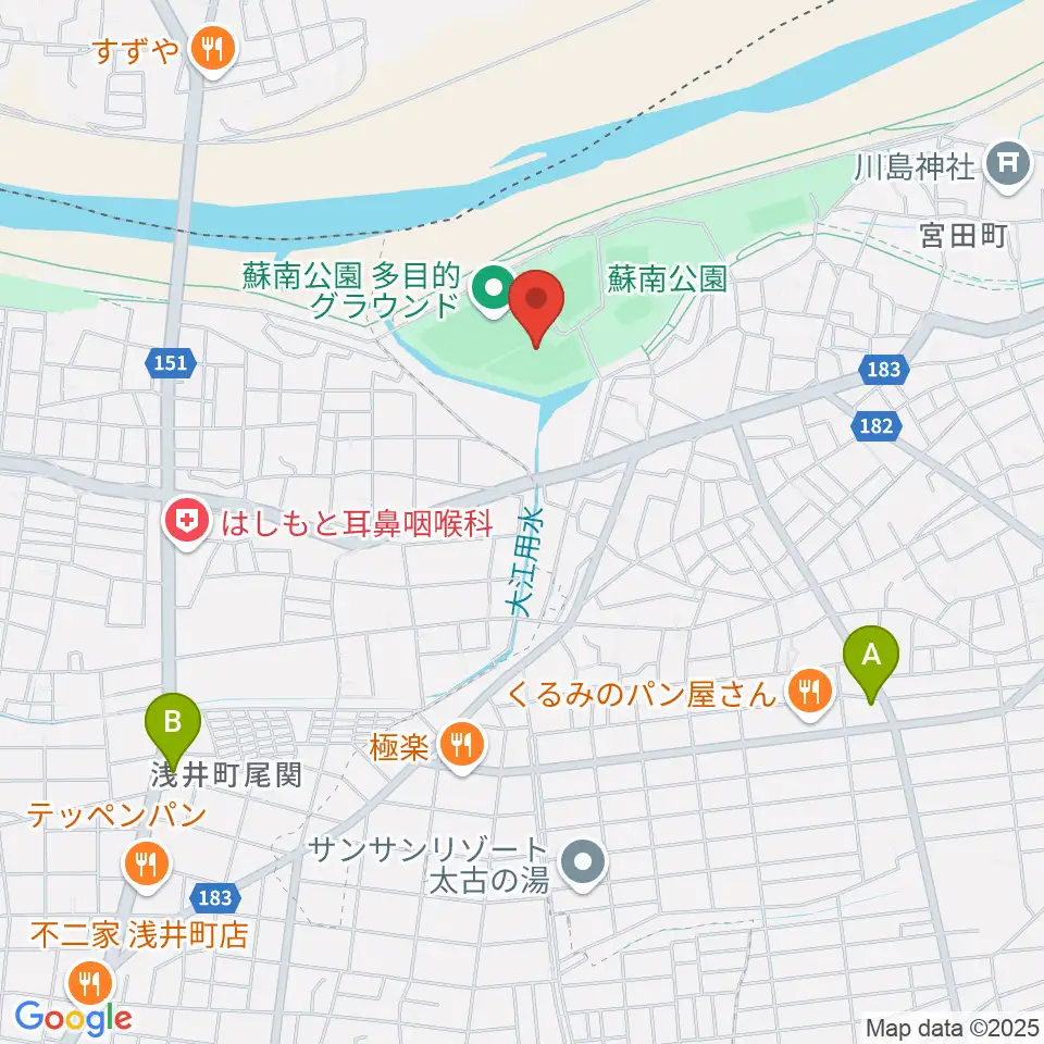蘇南公園南野グランド周辺のコンビニエンスストア一覧地図