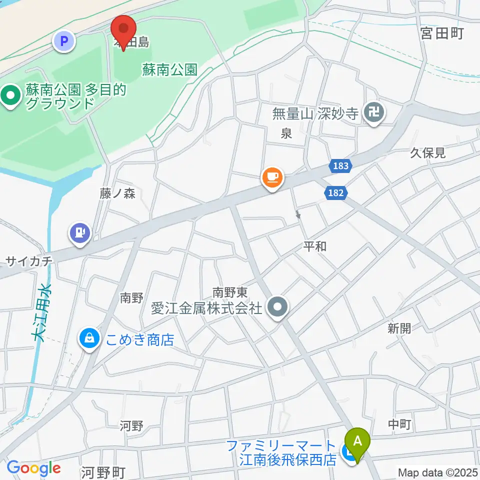 蘇南公園ソフトボール場周辺のコンビニエンスストア一覧地図