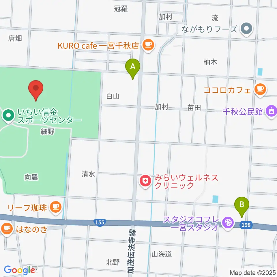 いちい信金スポーツセンター陸上競技場周辺のコンビニエンスストア一覧地図
