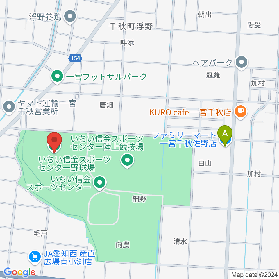 いちい信金スポーツセンター野球場周辺のコンビニエンスストア一覧地図