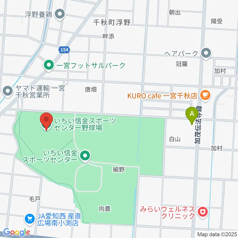 いちい信金スポーツセンター野球場周辺のコンビニエンスストア一覧地図