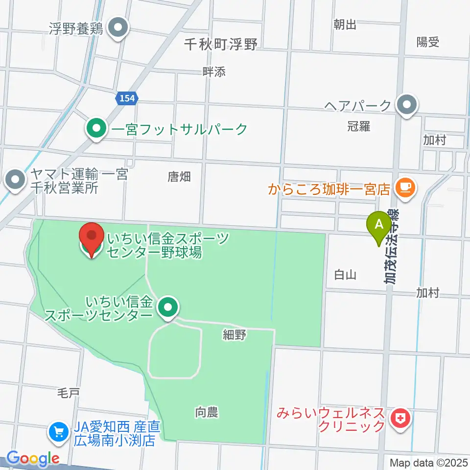 いちい信金スポーツセンター野球場周辺のコンビニエンスストア一覧地図