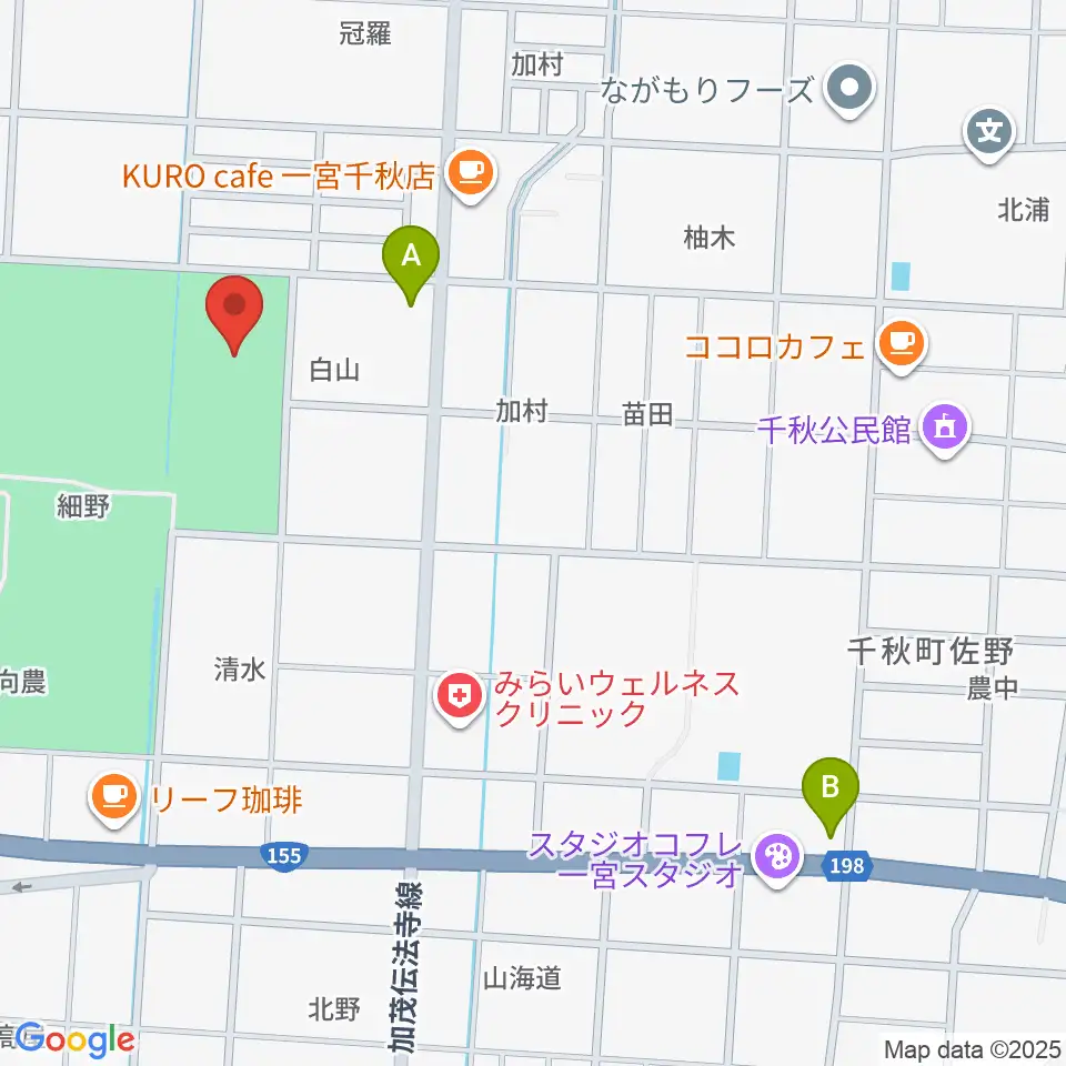 いちい信金スポーツセンター多目的競技場周辺のコンビニエンスストア一覧地図
