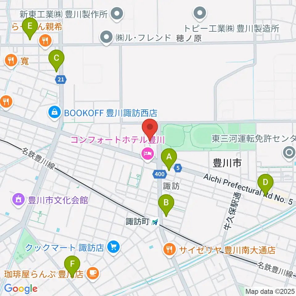 豊川市総合体育館周辺のコンビニエンスストア一覧地図