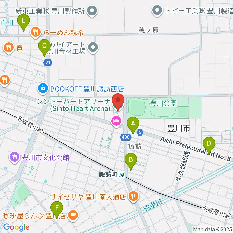 シントー ハート アリーナ周辺のコンビニエンスストア一覧地図