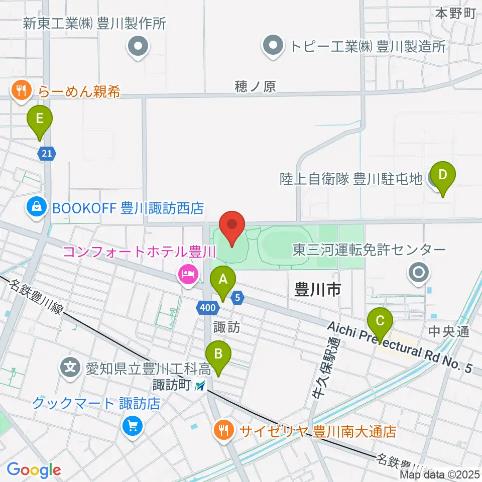 かわしんビクトリースタジアム周辺のコンビニエンスストア一覧地図
