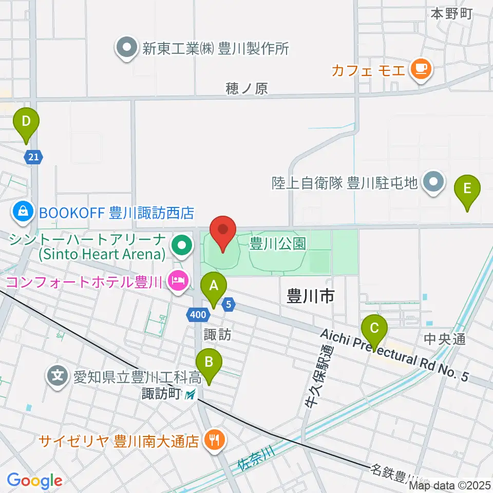 かわしんビクトリースタジアム周辺のコンビニエンスストア一覧地図