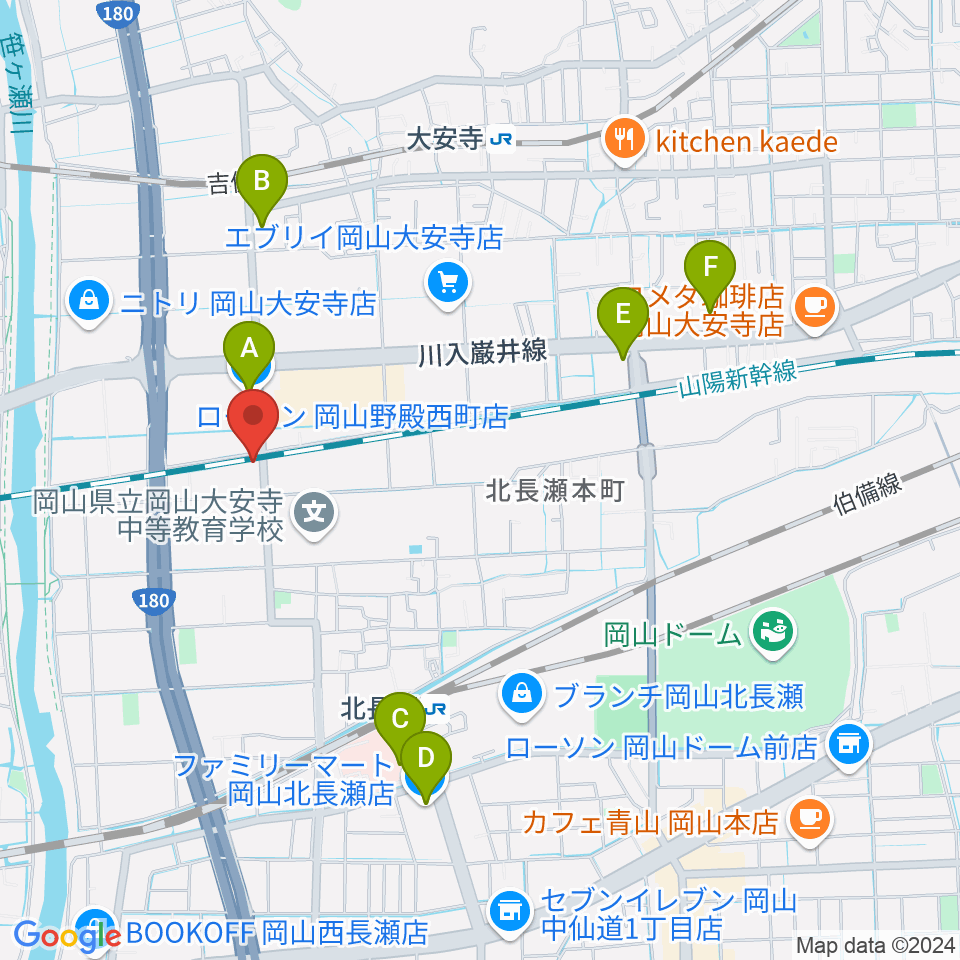 ミュージックスタジオOZZ周辺のコンビニエンスストア一覧地図