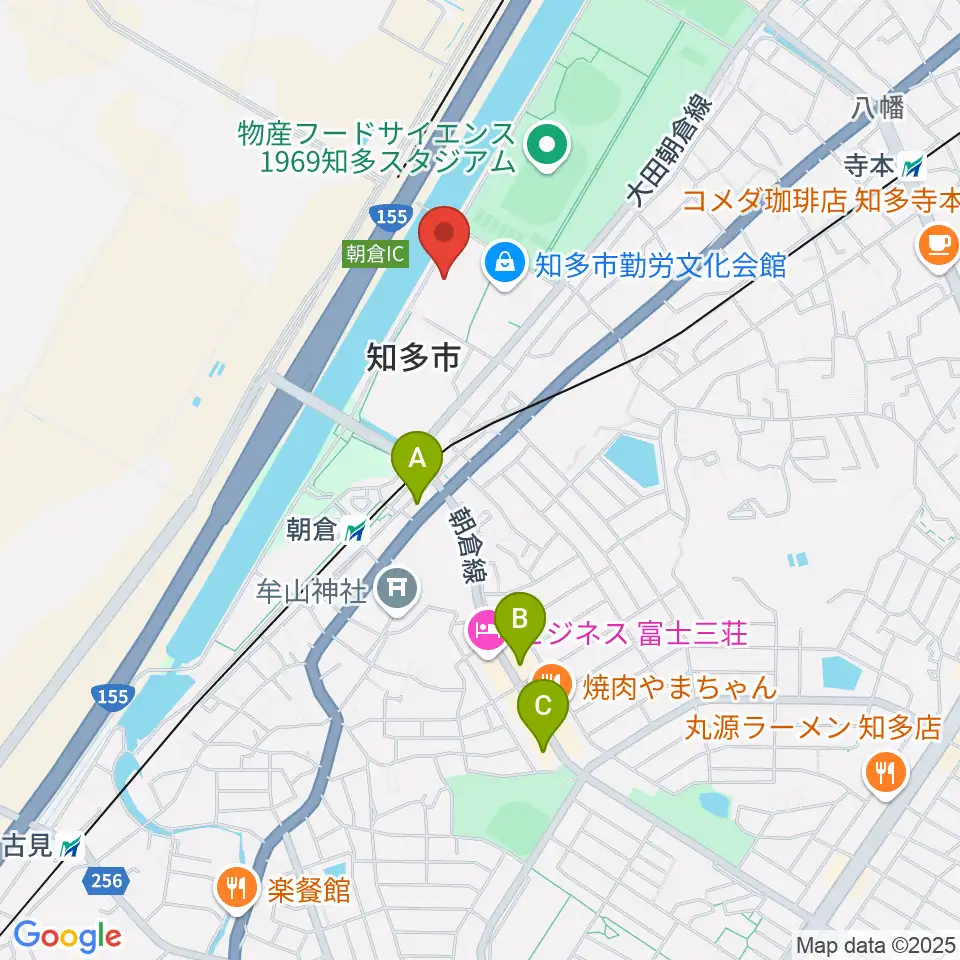 メディアス体育館ちた周辺のコンビニエンスストア一覧地図