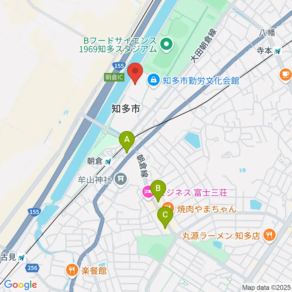 メディアス体育館ちた周辺のコンビニエンスストア一覧地図