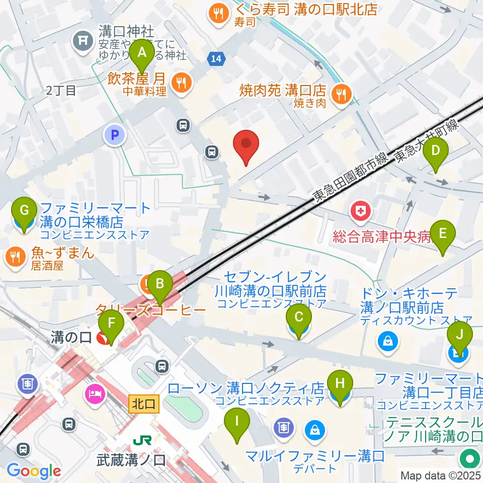 スタジオニド溝の口店周辺のコンビニエンスストア一覧地図